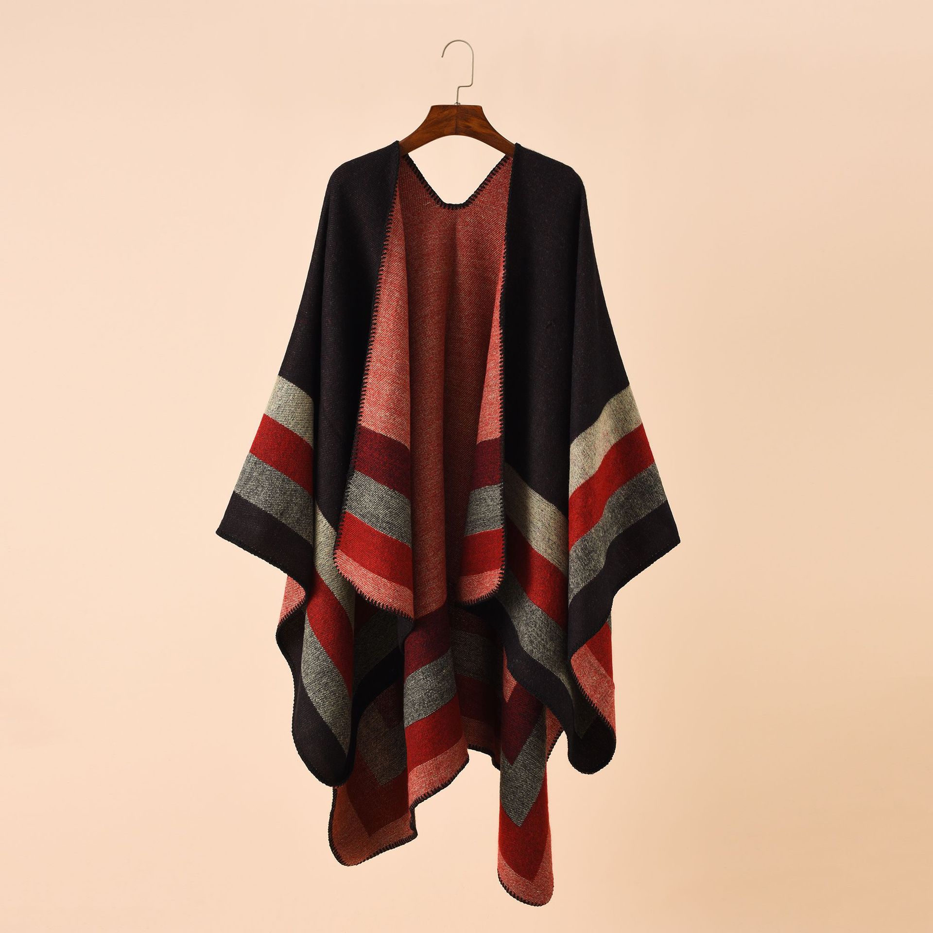 Shawl Wrap Winter - عباءات دافئة منقوشة للنساء ، شالات