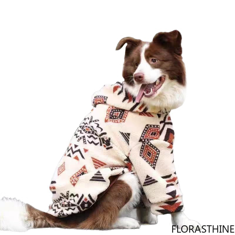 Sherpa Hoodie Fleece - معطف شتوي دافئ للكلاب مع قلنسوة،