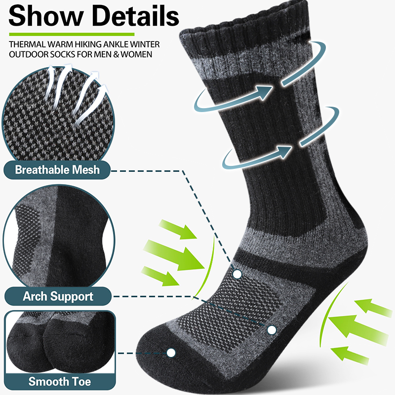3Pairs الصوف جوارب رياضية مرنة - مراجعة Thermal Sock Wool وسعره