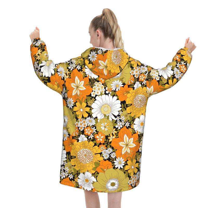 الهبي زهرة الأزهار الرجعية بطا - مراجعة Sherpa Hoodie Fleece وسعره